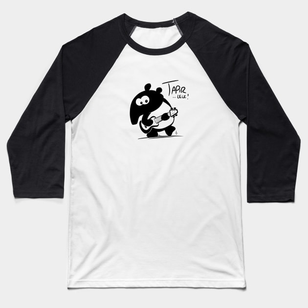 Tapir-lele Funny Cute Musical Hawaii Tapir with Ukulele Baseball T-Shirt by SkizzenMonster